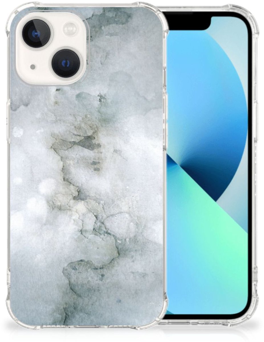 TPU Case Anti-Shock voor Back Cover iPhone 13 Painting Grey