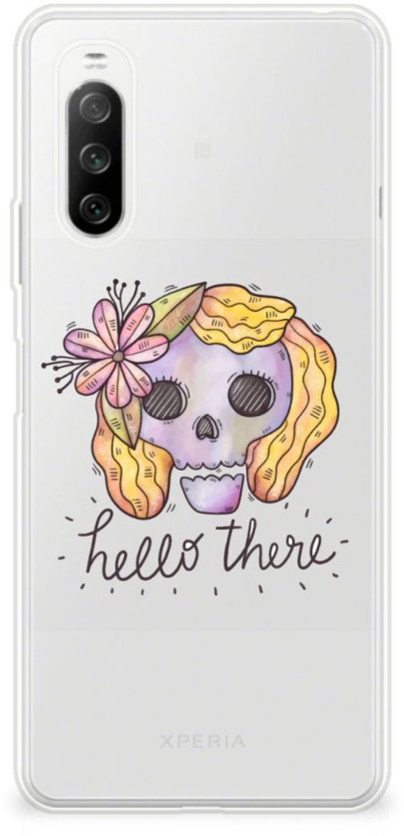 TPU Hoesje voor Silicone Back Case Sony Xperia 10 III Boho Skull