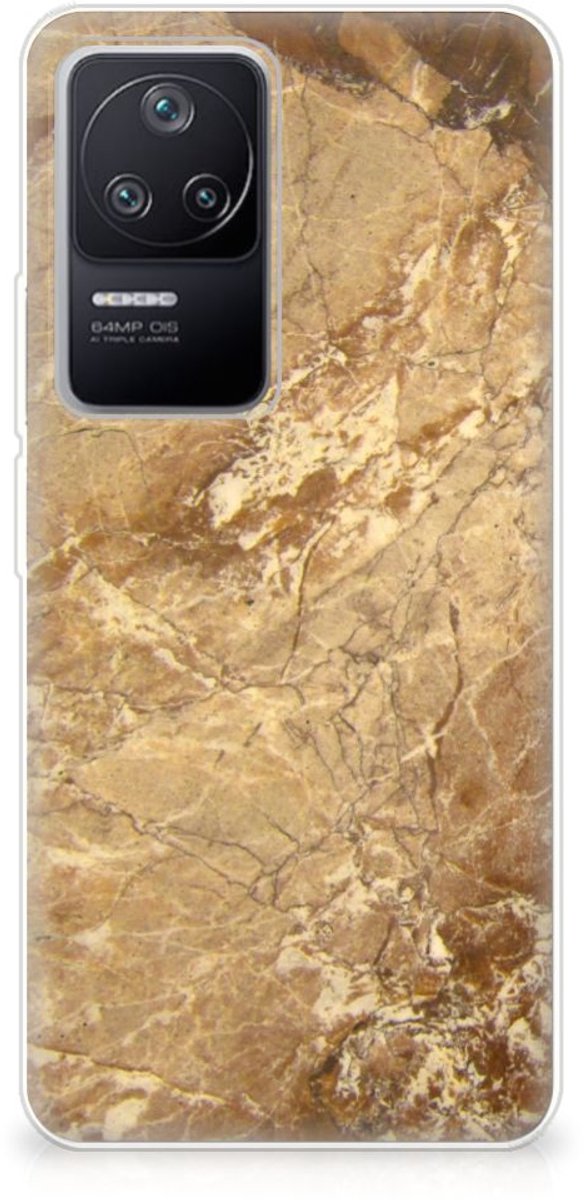 Back Cover voor Xiaomi Poco F4 TPU Siliconen Hoesje Marmer Creme