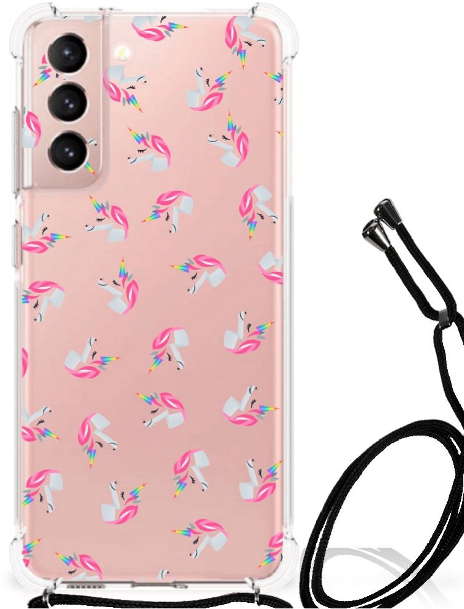 Doorzichtige Silicone Hoesje voor Samsung Galaxy S21 FE Unicorns