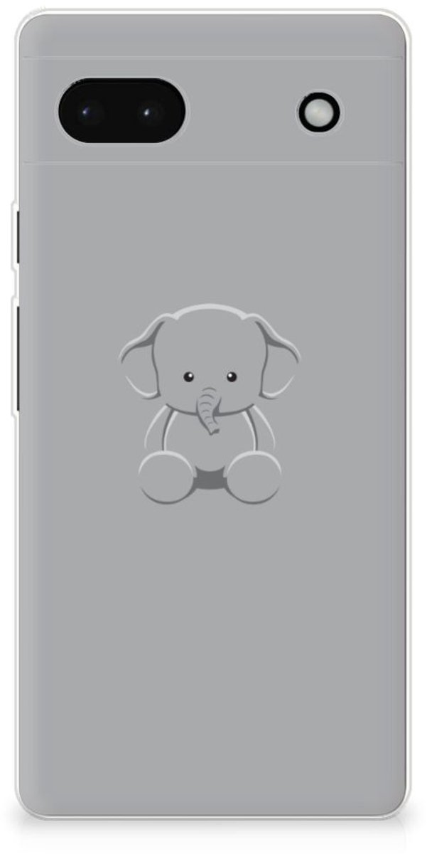 Google Pixel 6A Telefoonhoesje met Naam Grijs Baby Olifant