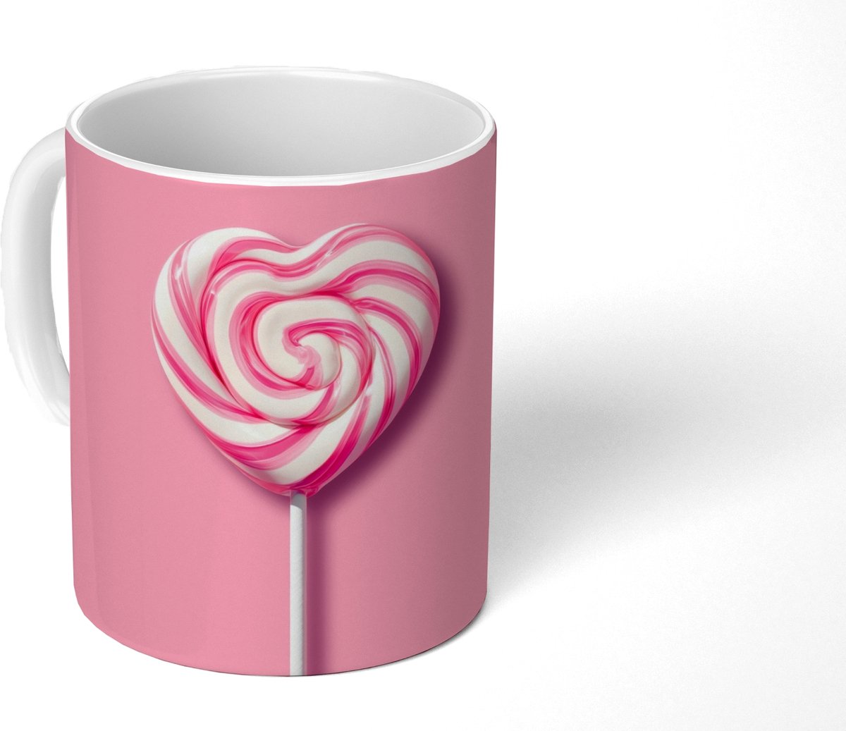 Mok - Koffiemok - Snoep - Lolly - Hart- Roze - Mokken - 350 ML - Beker - Koffiemokken - Theemok