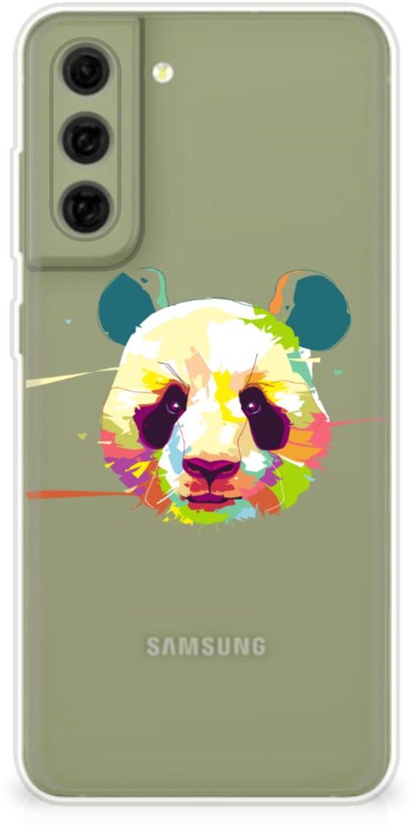 Back Cover voor Samsung Galaxy S21FE Telefoonhoesje met Naam Panda Color