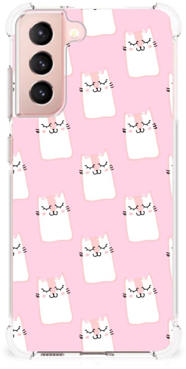 TPU Case Anti-Shock voor Samsung Galaxy S21 FE Case Anti-shock Sleeping Cats
