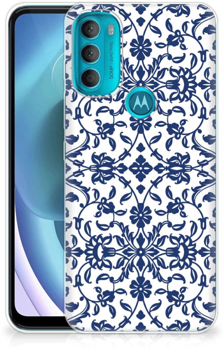 Motorola Moto G71 5G TPU Case Flower Blue
