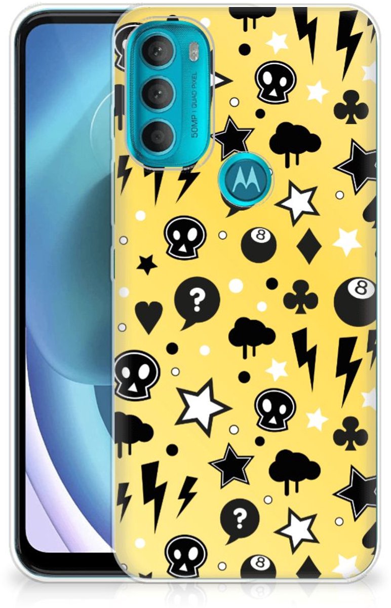 Silicone Back Case Motorola Moto G71 5G Punk Geel
