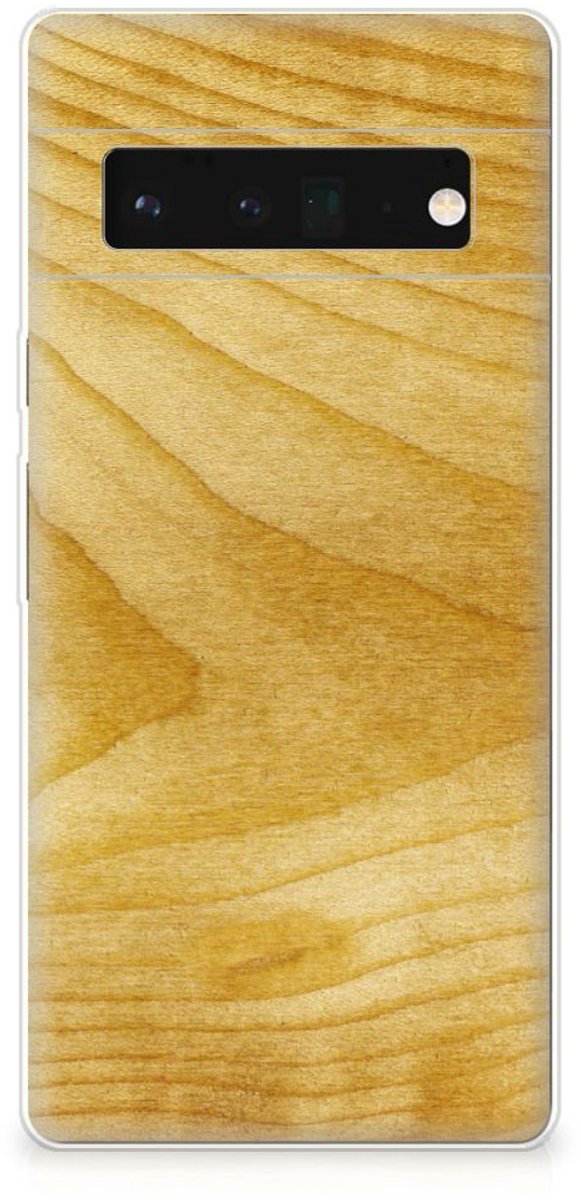 Google Pixel 6 Pro Bumper Hoesje Licht Hout