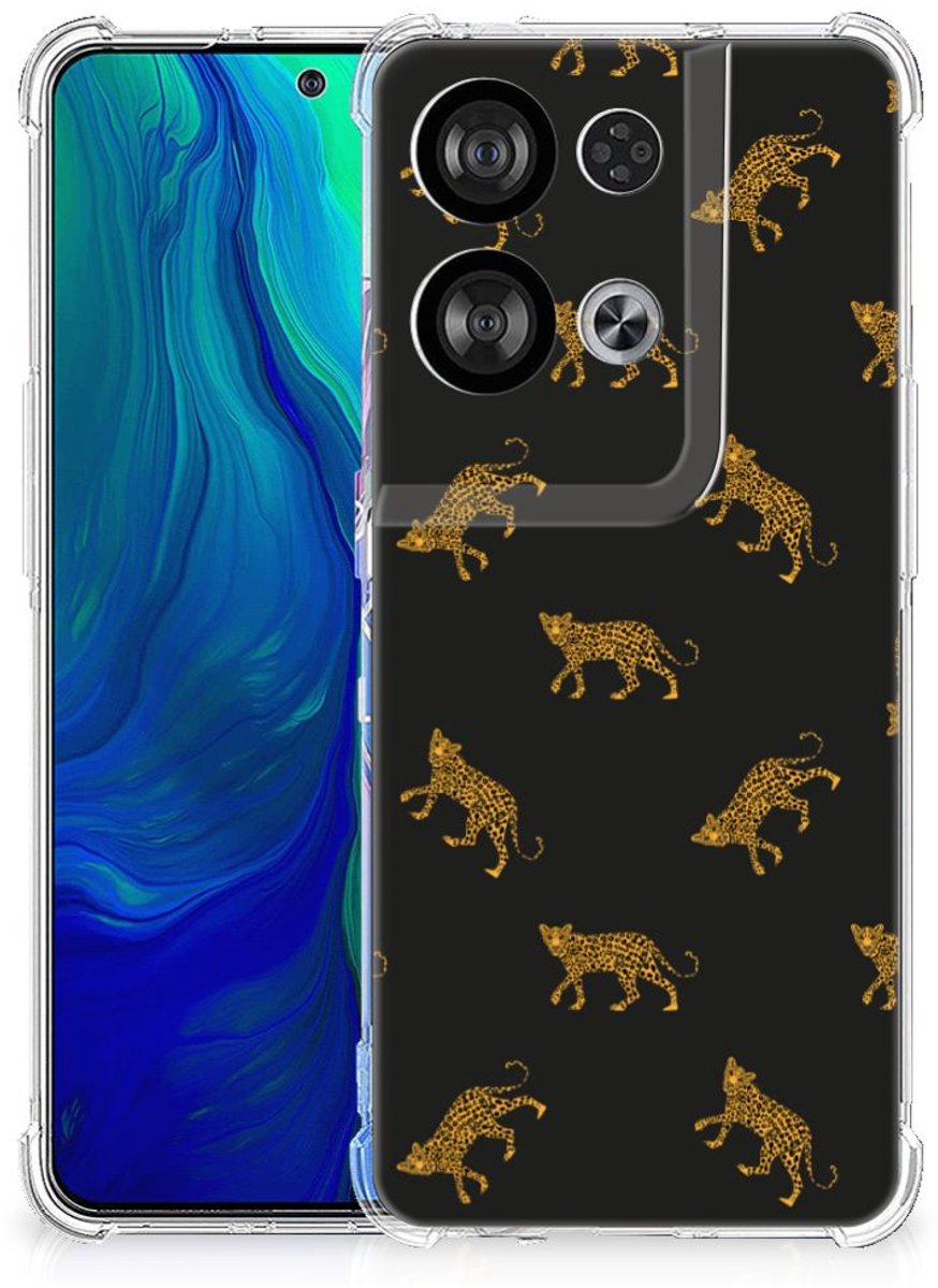 Case Anti-shock voor OPPO Reno8 Leopards