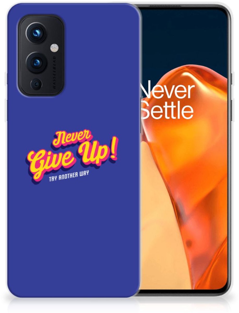 OnePlus 9 Siliconen hoesje met naam Never Give Up
