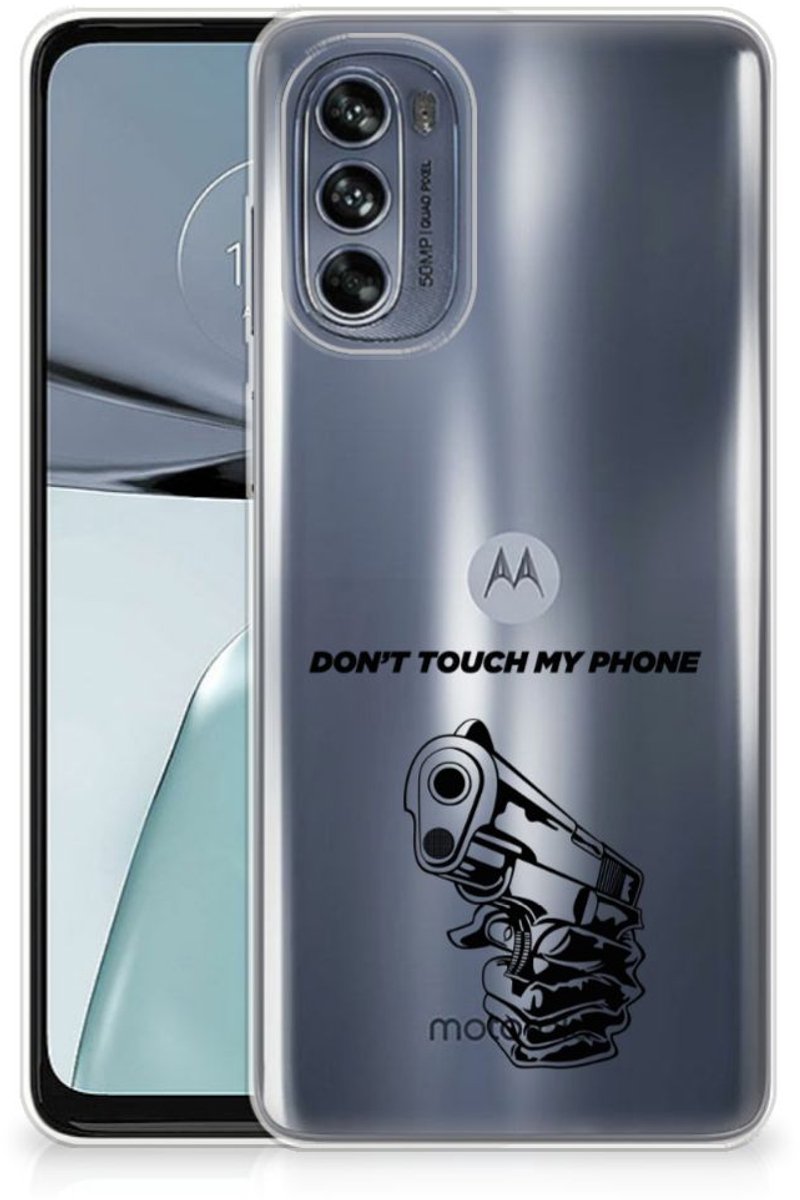 Motorola Moto G62 5G Silicone-hoesje Gun Don't Touch My Phone