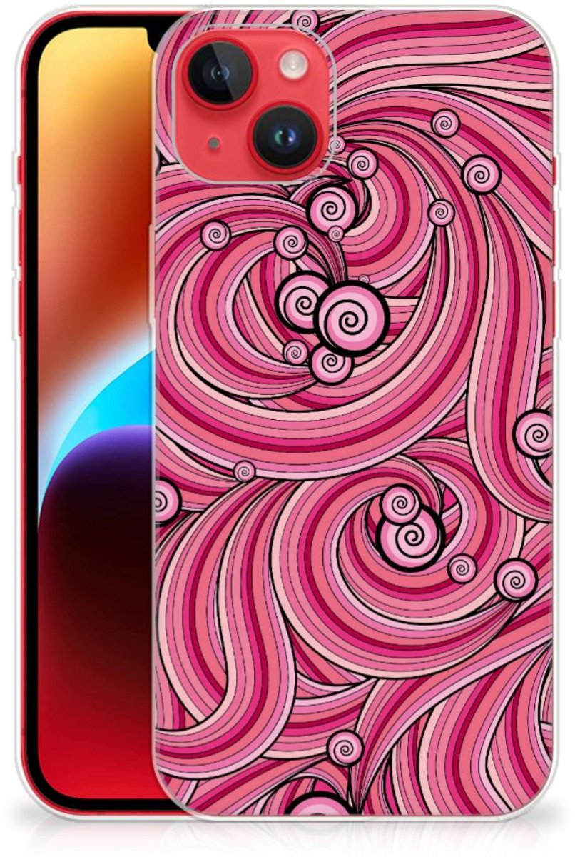 iPhone 14 Plus Hoesje maken Swirl Pink