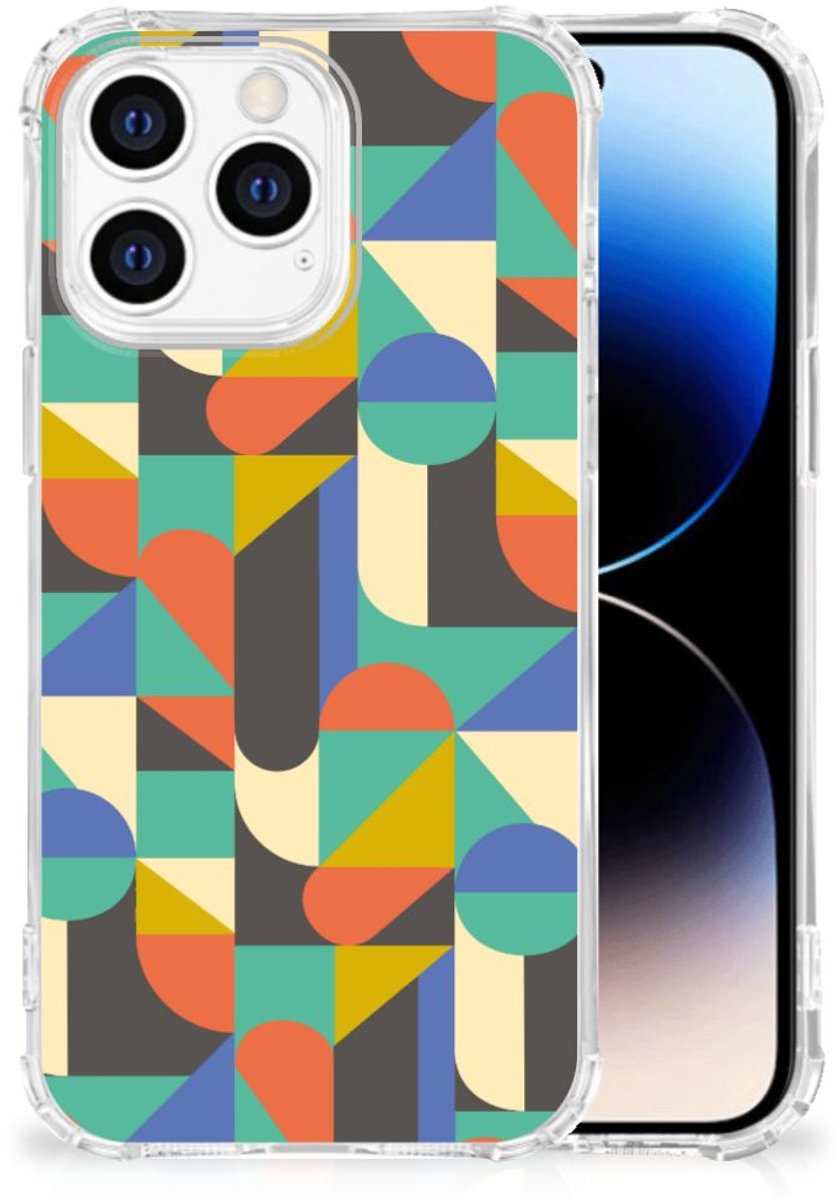 iPhone 14 Pro Doorzichtige Silicone Hoesje Funky Retro