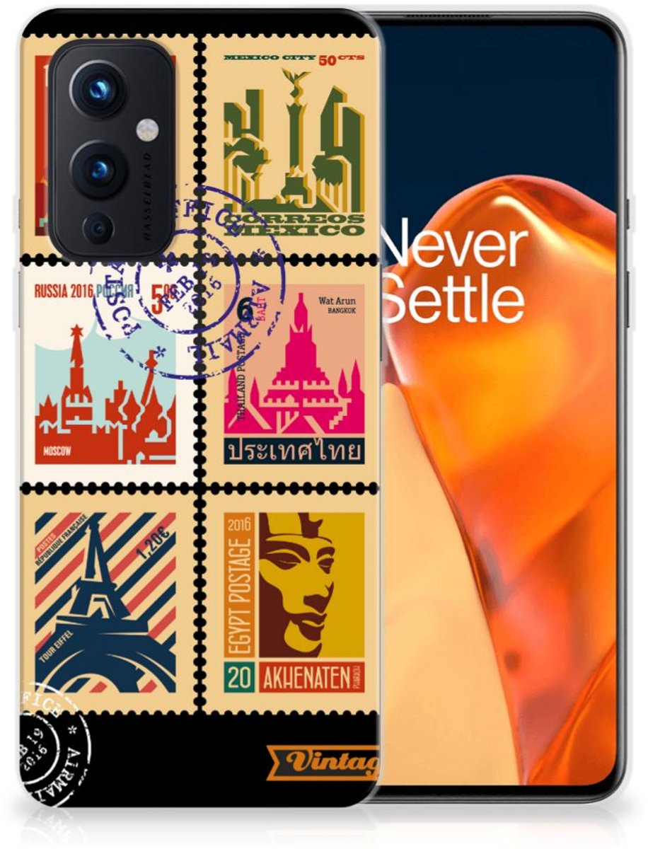 OnePlus 9 Siliconen Back Cover Postzegels