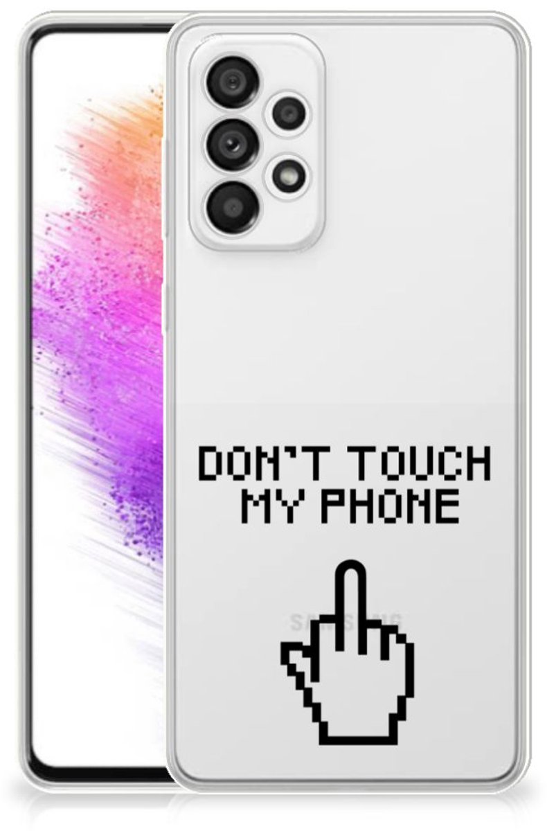 Samsung Galaxy A73 5G Silicone-hoesje Finger Don't Touch My Phone