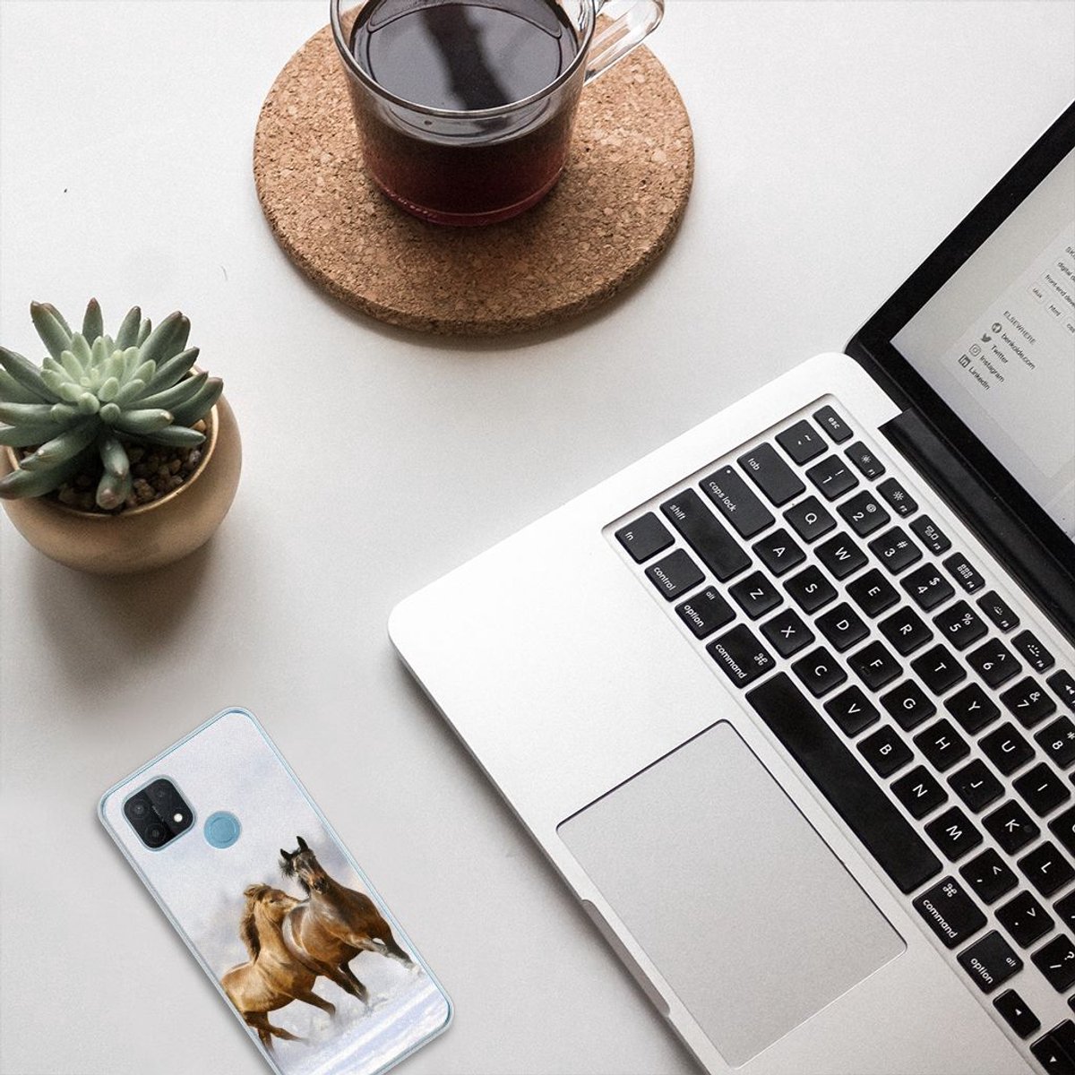 OPPO A15 TPU Hoesje Paarden