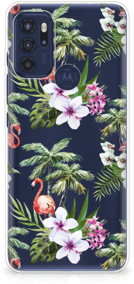 Motorola Moto G60s TPU Hoesje Flamingo Palms