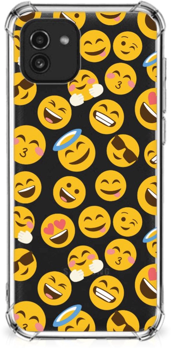 Samsung Galaxy A03 Doorzichtige Silicone Hoesje Emoji