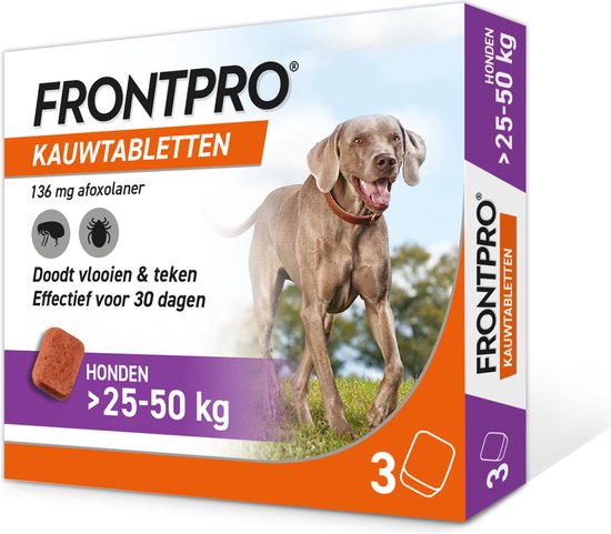Frontpro Anti vlooien kauwtablet - Hond XL 25-50 kg - 3 tabletten