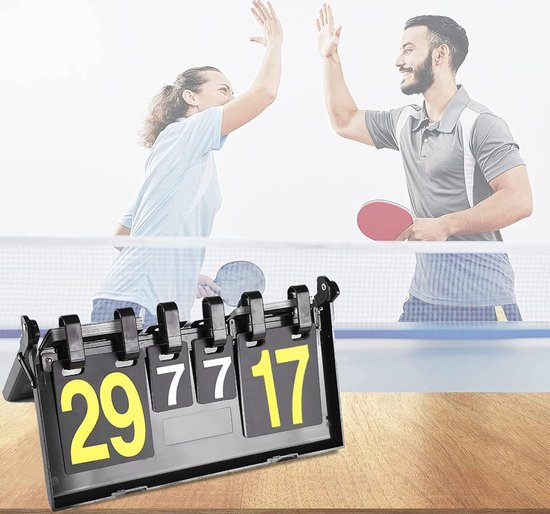 LED Digitaal Basketbalscorebord, 4-cijferige Elektronische Scoreteller met Afstandsbediening, Aluminium Wandmontage Digitaal Scorebord voor Basketbal, Voetbal, Volleybal