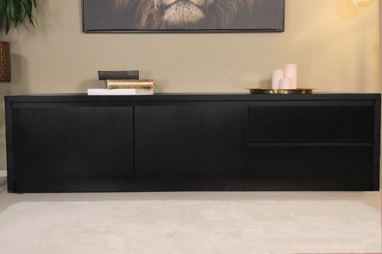 Lizzely Garden & Living Tv meubel - Zwart melamine - Bol