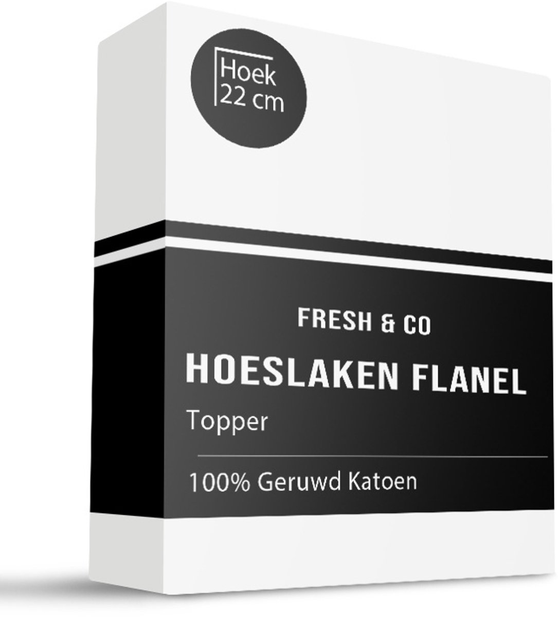 Dekbed-Discounter - Fresh and Co Topper Hoeslaken 90 x 210 cm - Verkoelend Katoen Flanel - Geschikt voor toppers tot 15 cm hoog - Wasbaar op 30 graden - Strijkvrij - Wit