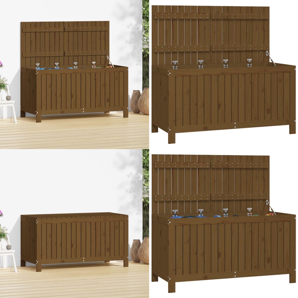 vidaXL - Tuinbox - 121x55x64 - cm - massief - grenenhout - honingbruin