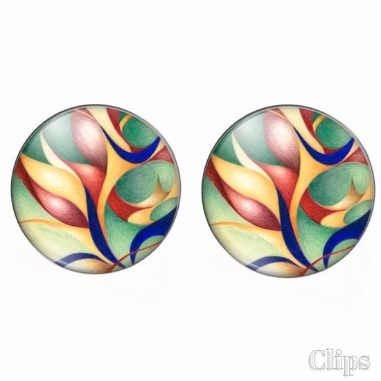 Clip oorbellen- Helen- gekleurd-2 cm
