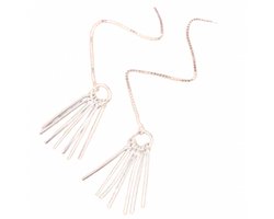 Zilveren doorsteek oorbellen kwastje - Charme Bijoux