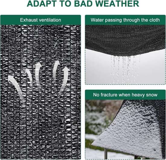 40% schaduwstof met ringen, 2 x 6 m, tuinmas, schaduwzeil, HDPE, zonweringsnet, uv-bestendig net voor broeikasafdekking, terras, planten, bloemen, kippenhok en carport van Tuinmas — afbeelding 4