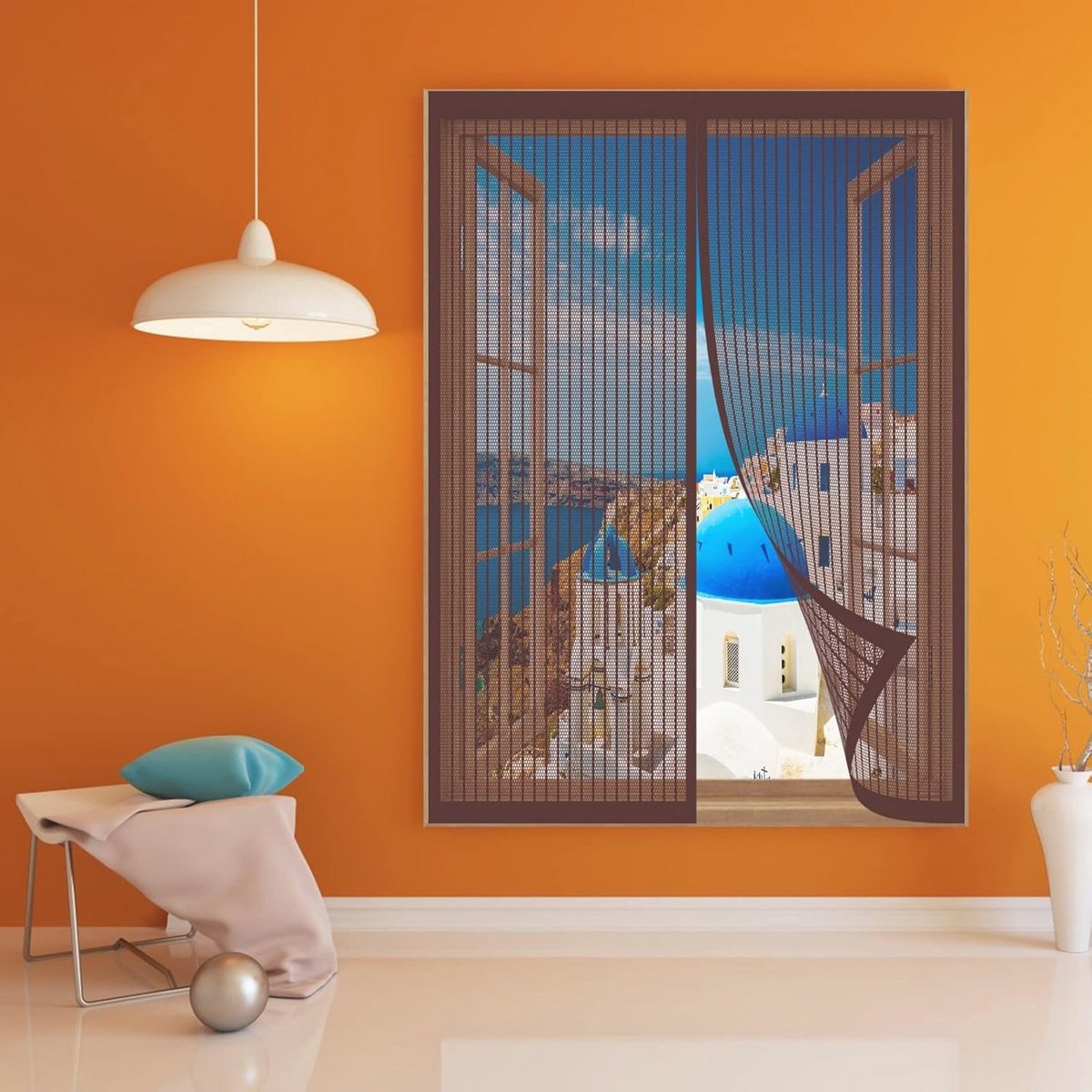Automatische Klamboe voor Balkondeuren en Terrasdeuren - 145 x 80 cm