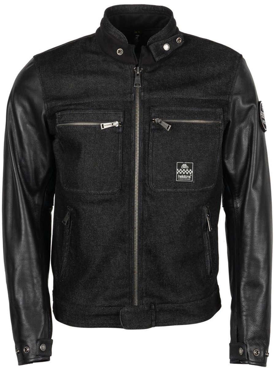 Helstons Winston Canvas Cotton Leren Jas Zwart Zwart - Jas