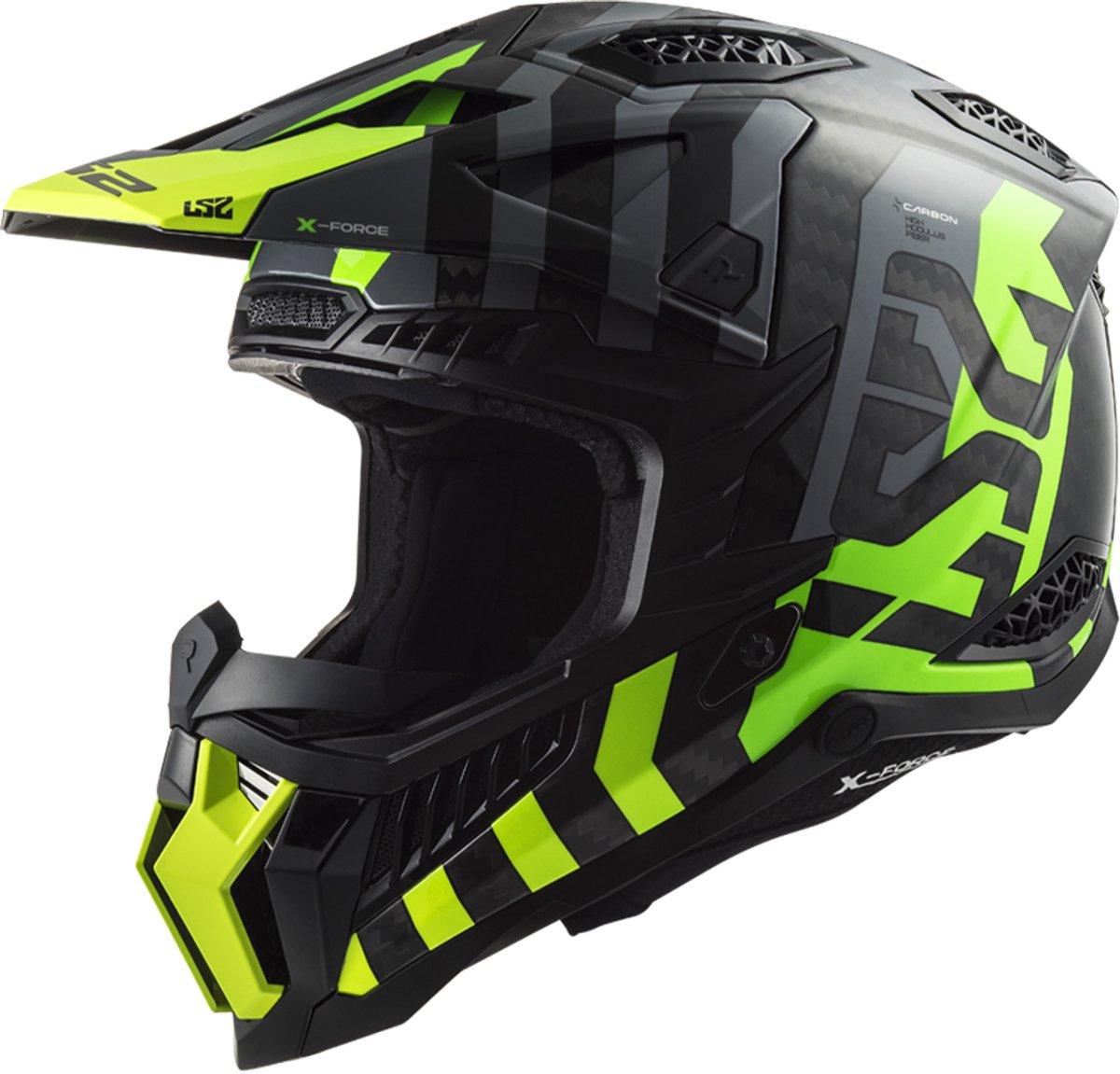 LS2 Mx703 C X-Force Barrier H-V Geel Groen Offroad Helm - Helm