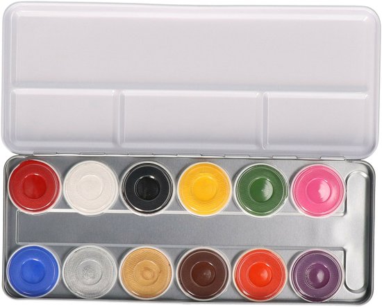 Superstar Schmink palet - 12 kleuren op waterbasis - voor kinderen en volwassenen