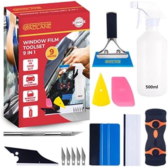 Outils Pour Pose De Film Solaire Voiture - Applicateur Et Coupeur - Pour Vitres Auto, Moto, Bateau