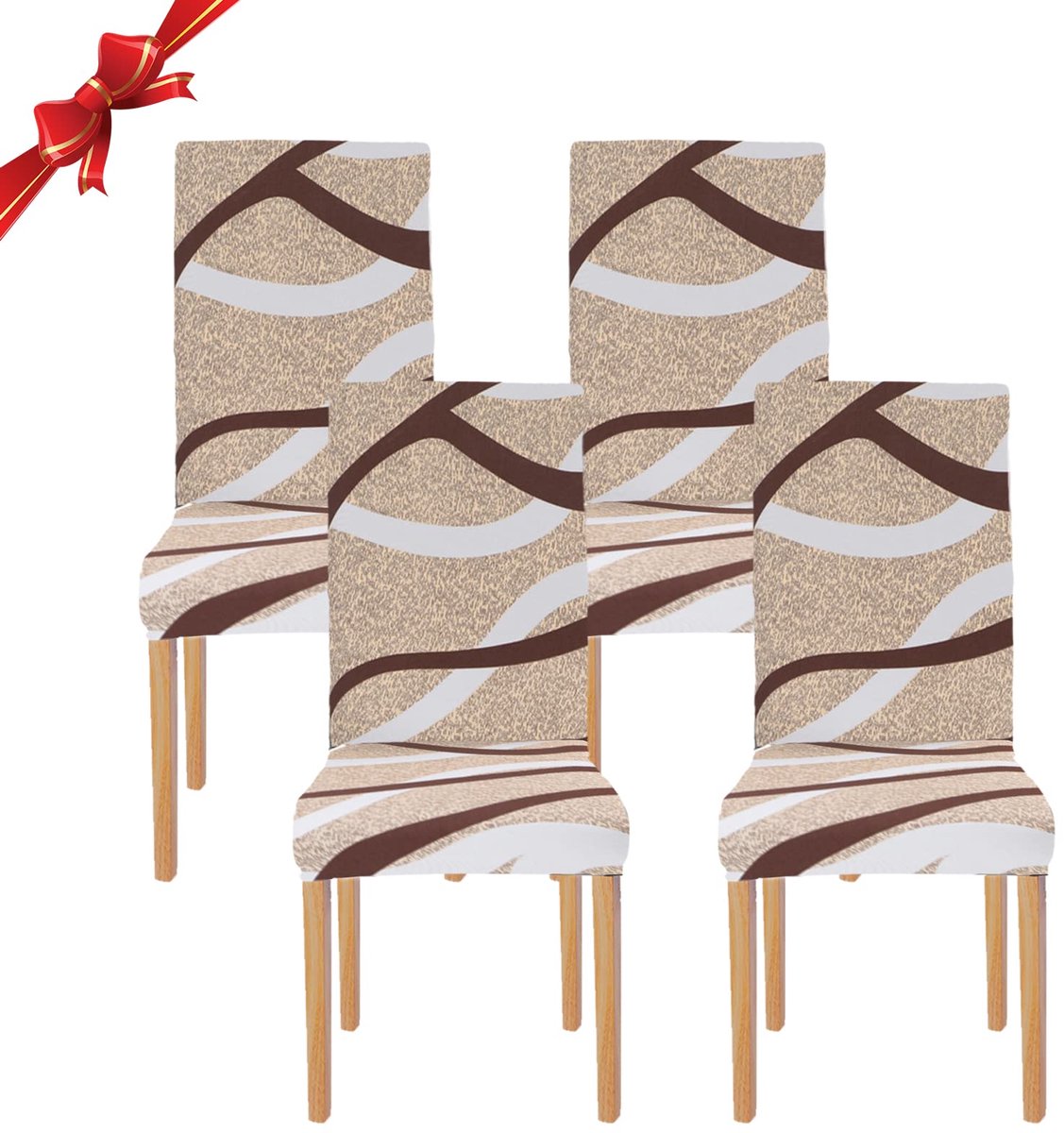 My Ninki ® Trendy Universele Elastische Stoelhoezen Set van 4 voor Eetkamer en Banket