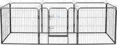 Lendo Online - Enclos pour chiens - Chenil - Enclos pour chiots avec 8 panneaux de 80x95cm - Acier - Ø 210 cm et circonférence 640cm - Anthracite