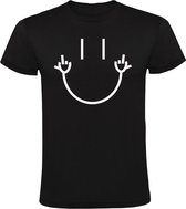 Middlefinger Smiley Heren T-shirt - smiley - humor - grappig