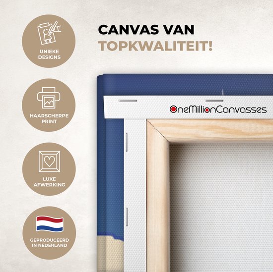 Carte des Nederland avec des vues 120x180 cm - Tirage photo sur Toile (Décoration murale salon / chambre) XXL / Groot format!