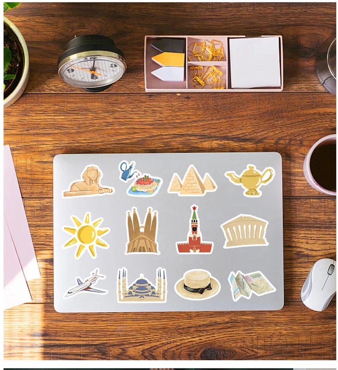 Travel Stickers 50 Stuks | Vakantie Stickers | Reis | Reizen | Zon | Paspoort | Vliegtuig | Holiday | Camera | Laptop Stickers | Stickers Kinderen | Stickers Volwassenen | Stickervellen | Plakstickers | Stickers Koffers | Bullet Journal | — afbeelding 2