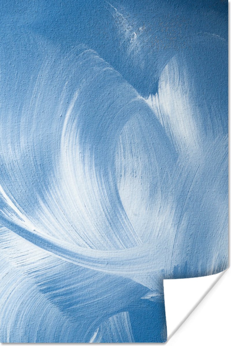 Poster Blauw - Acrylverf - Design - 60x90 cm