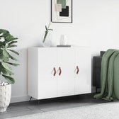The Living Store Dressoir - Modern - Kast - 90 x 34 x 80 cm - Hoogglans wit
