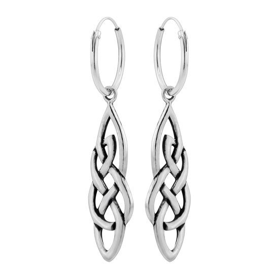 Oorbellen 925 zilver | Oorringen met hanger | Zilveren oorringen met hanger, Keltische knoop
