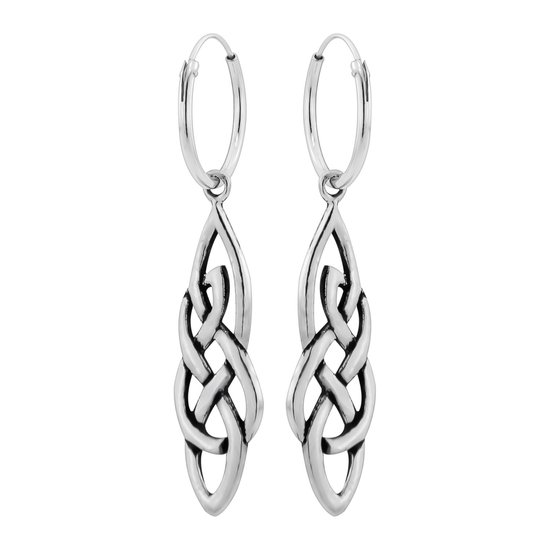 Boucles d'oreilles en argent 925 | Boucles d'oreilles avec pendentif | Boucles d'oreilles en argent avec pendentif, noeud celtique