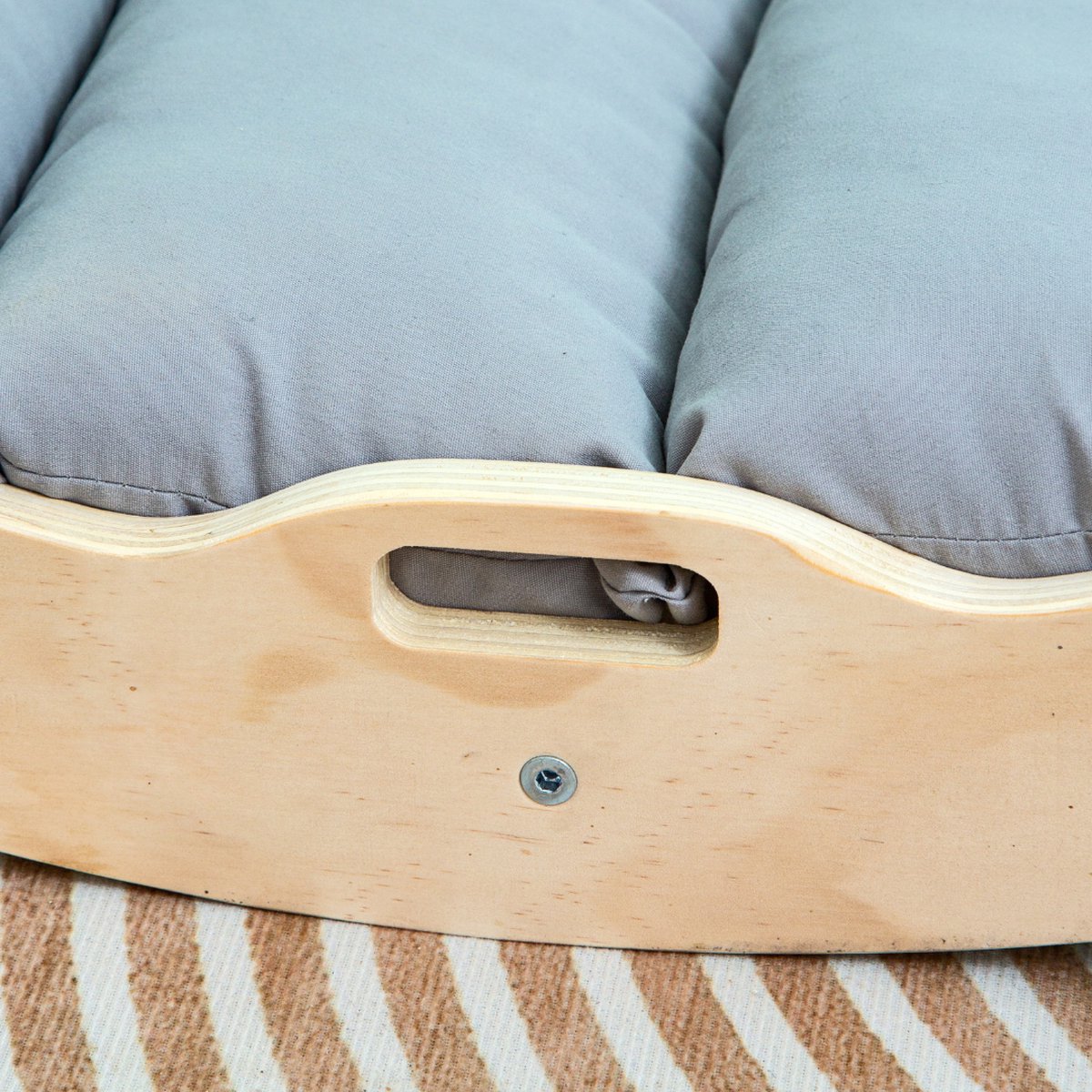 Buxibo Houten Klimbrug/Klimboog Inclusief Kussen - Montessori Klimrek - Naturel Hout - Kinderspeelgoed - 97x47x52cm — afbeelding 5