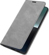 Sony Xperia 1 V Bookcase hoesje - Just in Case - Effen Grijs - Kunstleer