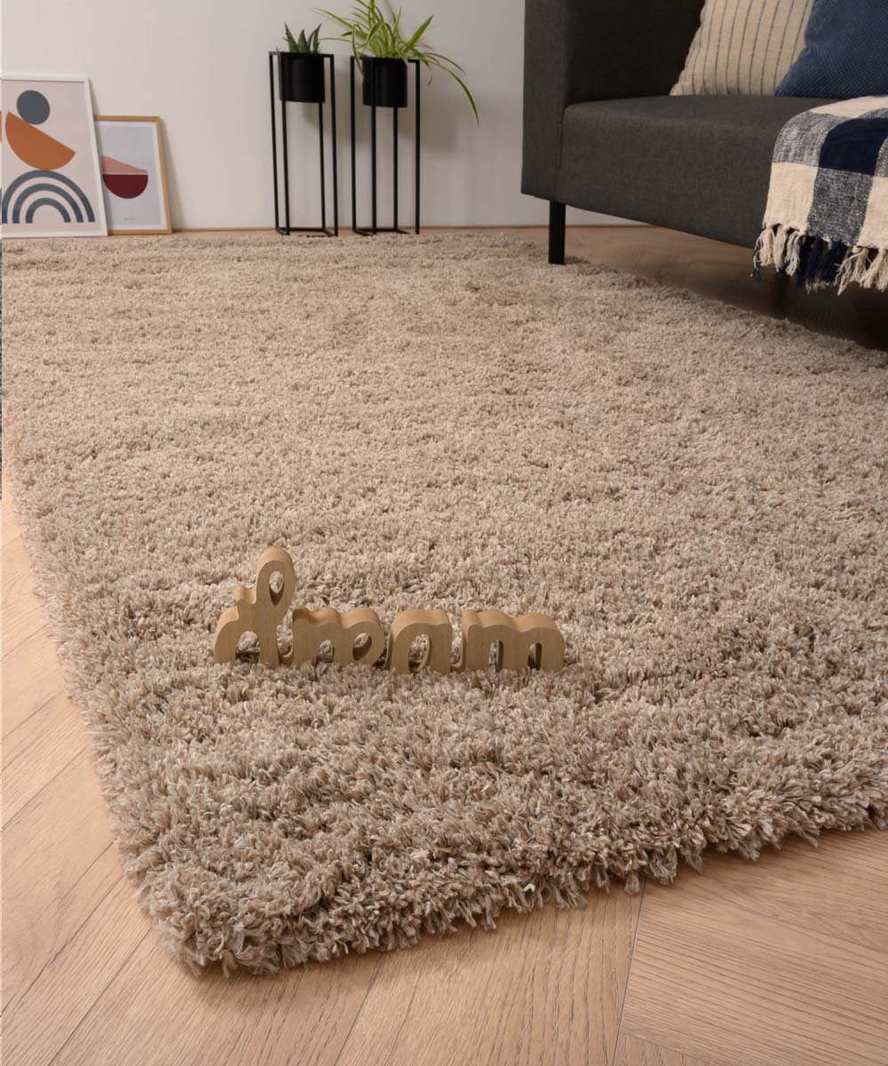 Hoogpolig vloerkleed - Cozy Shaggy beige 240x340