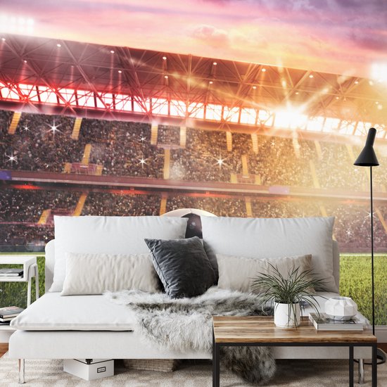 Papier peint photo Voetbal dans le stade - Papier peint non tissé - 368 x 254 cm