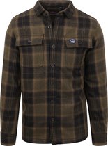 Superdry Wool Miller Overshirt Hommes Chemise - Roderick Check Olive - Taille L