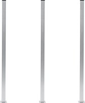 The Living Store Schuttingpalen - Aluminium - Hekplanken 2 cm - 7 x 7 x 185 cm (B x D x H) - Zilver