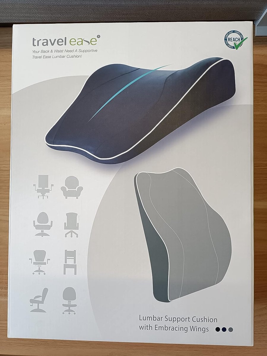 TRAVEL EASE Zitkussen Van Traagschuim, In Vlindervorm Voor Urenlang Zitcomfort Steunkussen Bureaustoel Autostoel Eetkamerstoel Carbon Zwart 663381836